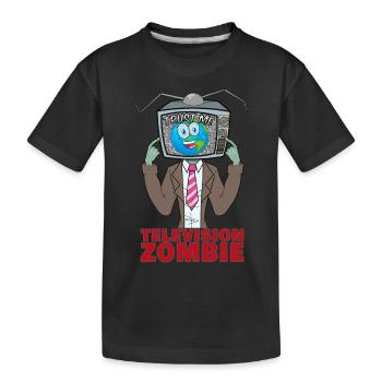 Television Zombie TV Zombie - Kids' Premium Organic T-Shirt - black - Front