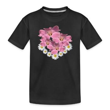 Marguerite Flower Pink Flower Vine Daisies - Kids' Premium Organic T-Shirt - black - Front