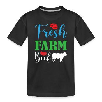 Bœuf fermier frais - T-shirt bio Premium Enfant - noir - Devant