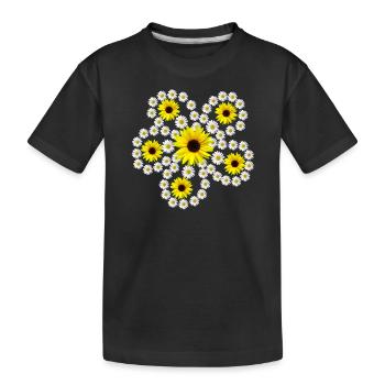 marguerites, tournesols, fleur, marguerites, floral - T-shirt bio Premium Enfant - noir - Devant