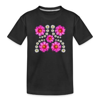 Marguerites Gazania Fleurs Marguerites Gazania - T-shirt bio Premium Enfant - noir - Devant