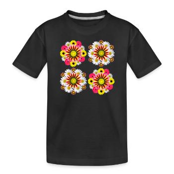 Gazania Marguerites Tournesols Fleur Design Floral - T-shirt bio Premium Enfant - noir - Devant