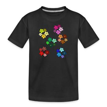 Blumenmuster blühende Blume floral Blumenranke - Kinder Premium Bio T-Shirt - Schwarz - Vorne