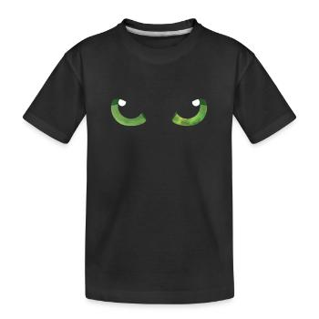 Cat Eyes Green - Kids' Premium Organic T-Shirt - black - Front
