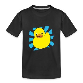 Quietscheente, Enten, Rubber Ducky, Gummiente - Kinder Premium Bio T-Shirt - Schwarz - Vorne