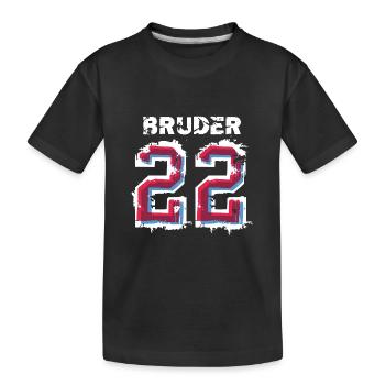 Großer Bruder 2022 Baby Schwangerschaft Jungs Kind - Kinder Premium Bio T-Shirt - Schwarz - Vorne