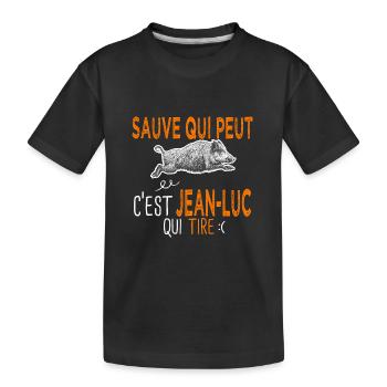 Jean luc c est Jean luc qui tire Humour Chasseur - T-shirt bio Premium Enfant - noir - Devant