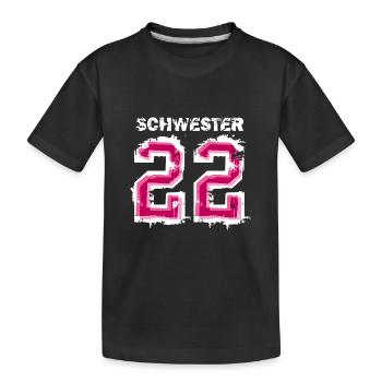 Große Schwester 2022 Baby Schwangerschaft Tochter - Kinder Premium Bio T-Shirt - Schwarz - Vorne