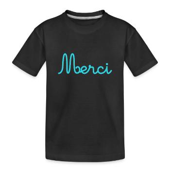 MERCI. MAÎTRESSE. MAÎTRE. MERCI MAÎTRESSE. MAITRE - T-shirt bio Premium Enfant - noir - Devant