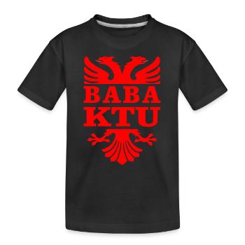 Papa est ici - aigle albanais - T-shirt bio Premium Enfant - noir - Devant
