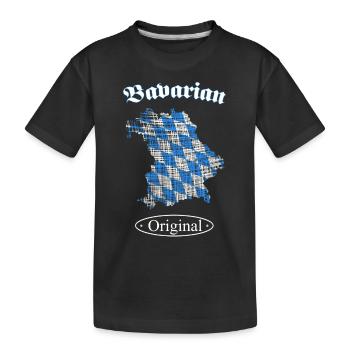 Bavarian Original Bayern - Kinder Premium Bio T-Shirt - Schwarz - Vorne