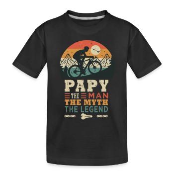 papy cycliste la fégende vélo velo vélos - T-shirt bio Premium Enfant - noir - Devant