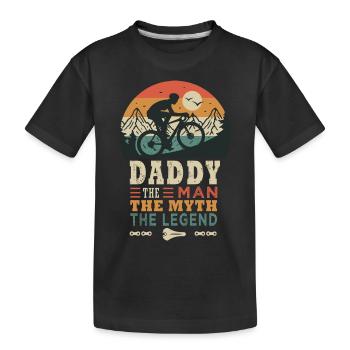 daddy cycliste la fégende vélo velo vélos - T-shirt bio Premium Enfant - noir - Devant