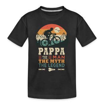Pappa Radfahrer La Fégende Bike Bike Bikes - Kinder Premium Bio T-Shirt - Schwarz - Vorne