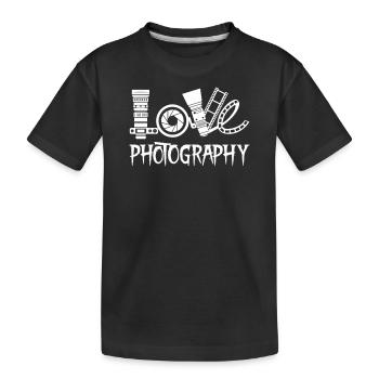 Love Photography - Kinder Premium Bio T-Shirt - Schwarz - Vorne