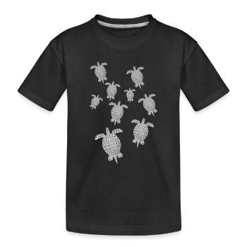 Schildkröten Turtles - Kinder Premium Bio T-Shirt - Schwarz - Vorne
