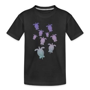 bunte Schildkröten Retro Style Vintage turtle - Kinder Premium Bio T-Shirt - Schwarz - Vorne