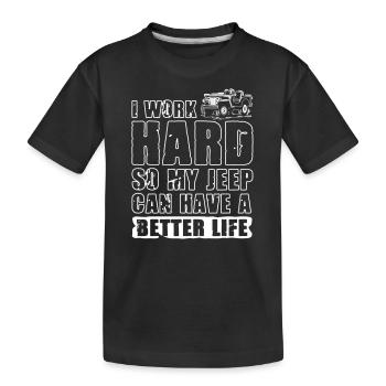 Better Life Jeeps - Kids' Premium Organic T-Shirt - black - Front