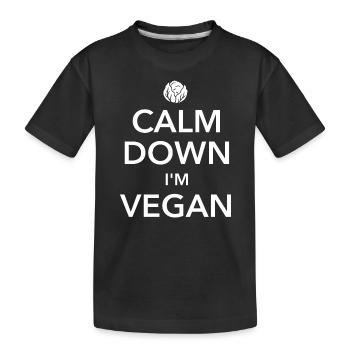 Calm down I'm vegan - Reg dich ab - Spruch - Kinder Premium Bio T-Shirt - Schwarz - Vorne