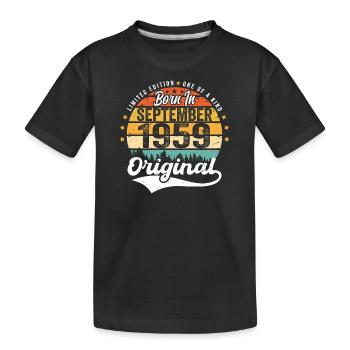 Septembre 1959 Jubilé 1959 Septembre - T-shirt bio Premium Enfant - noir - Devant