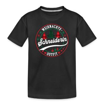 Schneiderin Weihnachten Schneiderei Meisterin Xmas - Kinder Premium Bio T-Shirt - Schwarz - Vorne