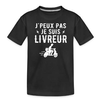 I can't I'm a delivery person - Kids' Premium Organic T-Shirt - black - Front