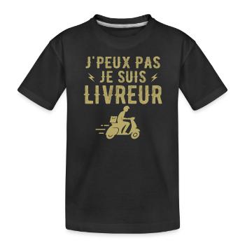 I can't I'm a delivery person - Kids' Premium Organic T-Shirt - black - Front