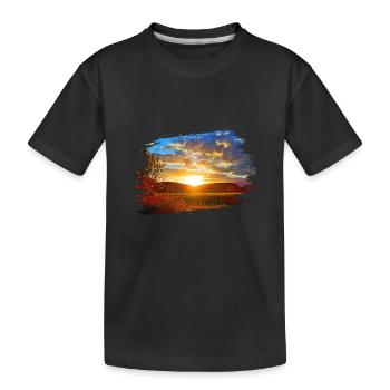 Schöner Sonnenuntergang auf der Schwäbischen Alb - Kinder Premium Bio T-Shirt - Schwarz - Vorne