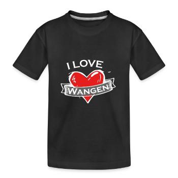 Wangen - Ich liebe Stadtnamen in Tattoo Stil - Kinder Premium Bio T-Shirt - Schwarz - Vorne