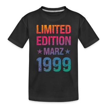 Limited Edition 25 Geburtstag Party Jahrgang 1999 - Kinder Premium Bio T-Shirt - Schwarz - Vorne