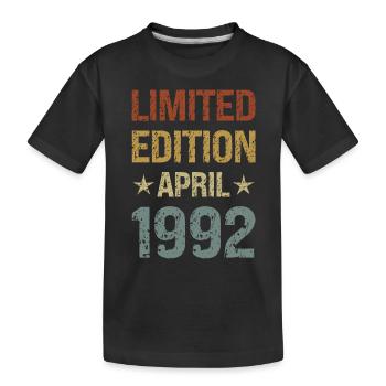 Limited Edition Geburtstag Party Jahrgang 1992 - Kinder Premium Bio T-Shirt - Schwarz - Vorne