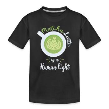 Kaffee Liebhaber | Cafe Latte Barista Geschenkidee - Kinder Premium Bio T-Shirt - Schwarz - Vorne