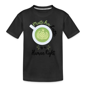 Kaffee Liebhaber | Cafe Latte Barista Geschenkidee - Kinder Premium Bio T-Shirt - Schwarz - Vorne