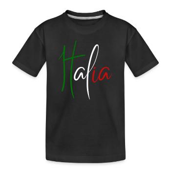 Italian flag, Italian pride - Kids' Premium Organic T-Shirt - black - Front