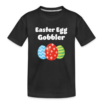 Ostereier-Gobbler - Kinder Premium Bio T-Shirt - Schwarz - Vorne