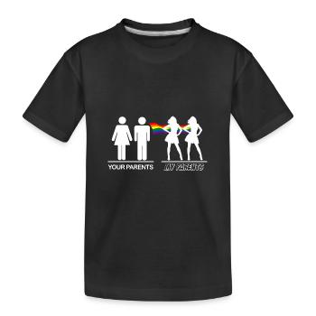 LGBT Flag Adoption Baby Lesbian Mother Lesbian - Kids' Premium Organic T-Shirt - black - Front