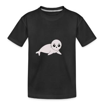 Sceaux, phoques, phoques, phoques animaux - T-shirt bio Premium Enfant - noir - Devant