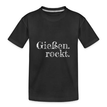 Gießen rockt - Textdesign mit Stadtnamen - Kinder Premium Bio T-Shirt - Schwarz - Vorne