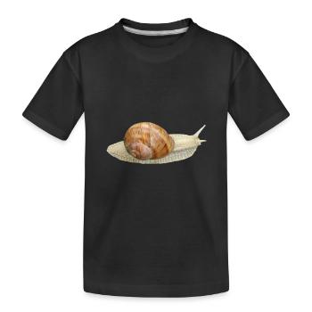 Schnecke, Weinbergschnecke - Kinder Premium Bio T-Shirt - Schwarz - Vorne