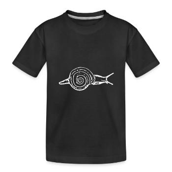 Schnecke, Weinbergschnecke weiß - Kinder Premium Bio T-Shirt - Schwarz - Vorne