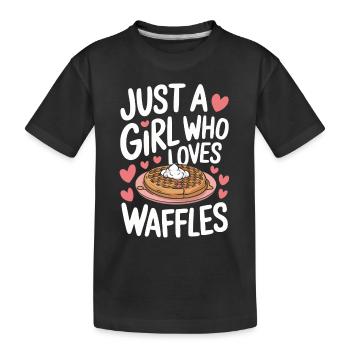 Waffles Breakfast Sweets - Kids' Premium Organic T-Shirt - black - Front