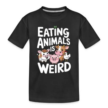 Vegetarian Vegan Veggie Vegetarian - Kids' Premium Organic T-Shirt - black - Front