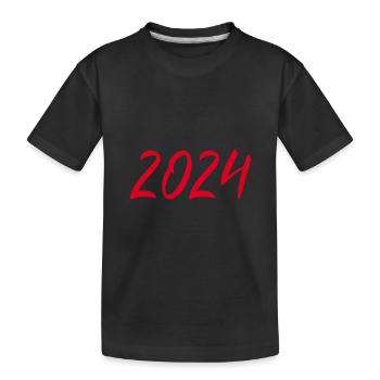 2024 Silvester Neujahr rot - Kinder Premium Bio T-Shirt - Schwarz - Vorne
