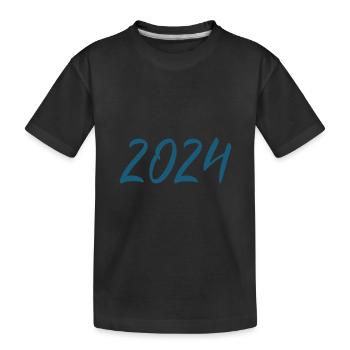 2024 Silvester Neujahr - Kinder Premium Bio T-Shirt - Schwarz - Vorne