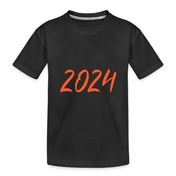 2024 Silvester Neujahr orangen - Kinder Premium Bio T-Shirt - Schwarz - Vorne