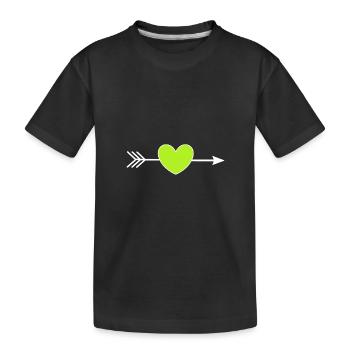 coeur vert coeurs verts couple cadeau - T-shirt bio Premium Enfant - noir - Devant