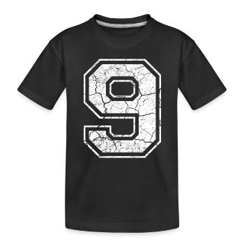 9_nine_neun_white_weiss (de) - Kinder Premium Bio T-Shirt - Schwarz - Vorne