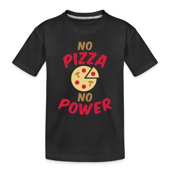 Pas de pizza pas de puissance (pizza au salami et aux champignons) - T-shirt bio Premium Enfant - noir - Devant