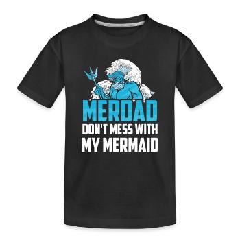 Merdad Mermaid Dad Drôle Chemise de fête des pères pour - T-shirt bio Premium Enfant - noir - Devant