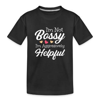 Patron Je ne suis pas autoritaire Je suis agressivement serviable - T-shirt bio Premium Enfant - noir - Devant